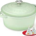 Overmont Enameled Cast Iron Dutch Oven