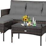 Tangkula 3 Pieces Patio Conversation Set