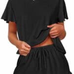 Ekouaer Womens Pajama Set Ruffle Sleeves Top