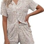 Ekouaer Womens Pajamas Set Classic Button Down
