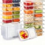 20Pack Reusable Double Compartment Snack Containers with
