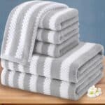 Gray and White Towels