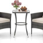 DORTALA Wicker Patio Furniture Set 3 Piece