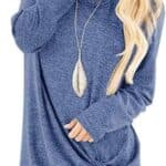 Famulily Long Sleeve Shirt Women Side Twist