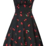 Belle Poque Womens Vintage Sleeveless Floral Ruched