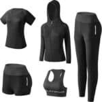 5pcs Workout Outfits for Women Athletic Sets