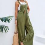 Womens Linen Jumpsuit Casual Wide Leg One