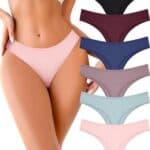FINETOO 6 Pack Cotton Thongs for Women