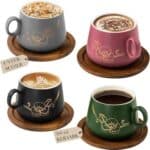Yundu Matte Ceramic Cappuccino Cups Set of