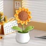 1 Pcs Crochet Small Flowers with Pot