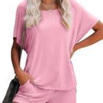 Womens 2 Piece Lounge Sets Short Sleeve