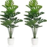 SAJANDAS Set of 2 Artificial Monstera Deliciosa