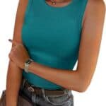 ANRABESS Womens Sleeveless High Neck Tank Tops