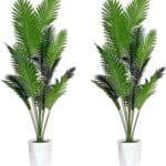 SAJANDAS Set of 2 Artificial Areca Palm
