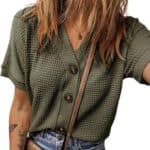 Dokotoo Womens Summer Tops 2026 Waffle Knit