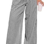 ANRABESS Womens Striped Gingham Pants 2026 Pajama
