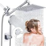 10 Inch GIFTQOOL Chrome Rainfall Handheld Shower