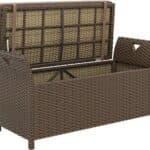 Outsunny 2In1 Patio Wicker Storage Bench