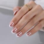 French Tip Gel Press On Nails Short