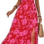STYLEWORD Women Summer Off Shoulder Bohemian Maxi