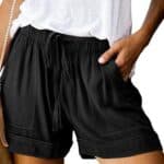 onlypuff Womens Shorts Comfy Drawstring Elastic Waist