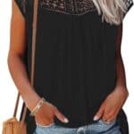 WNEEDU Womens Summer T Shirts Casual Crew