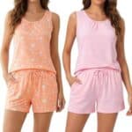 ENJOYNIGHT 2 Pack Womens Sleeveless Pajama Sets