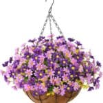 INQCMY Artificial Hanging Flowers in Basket for