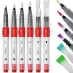 JusArt Water Brush Pens 6Pack LeakProof Refillable