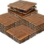30 Pcs Interlocking Deck Tiles Solid Wood