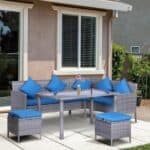 Outsunny 5 Pieces Wicker Patio Dining Set