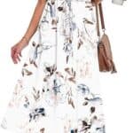 MISFAY Womens Short Sleeve VNeck Maxi Dress