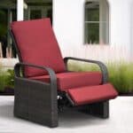 Outdoor Resin Wicker Patio Recliner Chair with