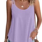 WNEEDU 2026 Womens Summer Tank Tops Eyelet