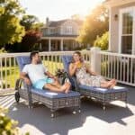 Outsunny 3 Pieces Wicker Patio Lounger Set