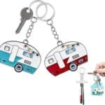 2 Pack Camper Keychain Set Happy RV