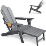 Skypatio Folding Adirondack Chair with Retractable Footrest
