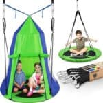 SereneLife Saucer Tree Swing for Kids w/Detachable