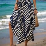 Womens Boho Floral Flowy Midi Skirt Elastic
