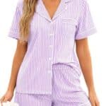 SWOMOG 100 Cotton Pajamas for Women Gingham