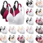 3PC Womens Bras Wireless Gathered Bra Pleated