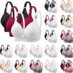 3PC Womens Bras Wireless Gathered Bra Pleated