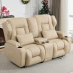 SAMERY RV Loveseat Recliner Sofa with Console
