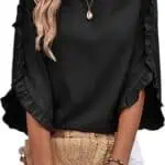 EVALESS 3/4 Length Sleeve Tops for Women