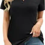 RIROW Womens V Neck Polo Shirts Short