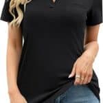 RIROW Womens V Neck Polo Shirts Short