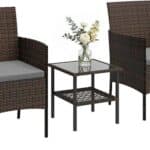 Outsunny 3 Piece Wicker Patio Furniture Bistro