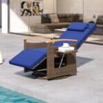 ORALNER Patio Reclining Swivel Wicker Chair