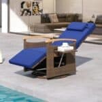 ORALNER Patio Reclining Swivel Wicker Chair