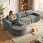 HOMCOM 106 Modular Sectional Sofa with Chaise